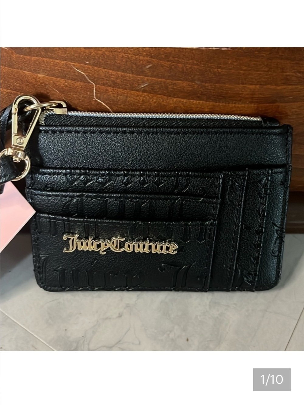 Juicy couture    ID wallet & card holder / key chain    black    Vegan leather